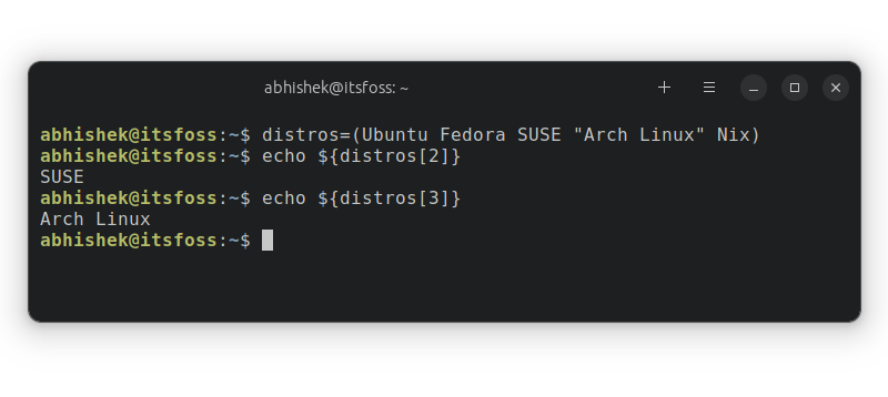 Bash Arrays illustration
