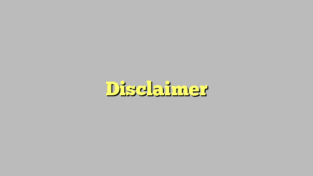 Disclaimer