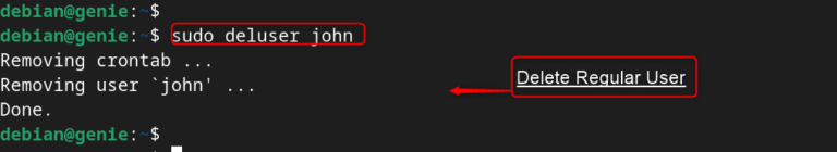 How to Add and Delete Users on Debian 13 example