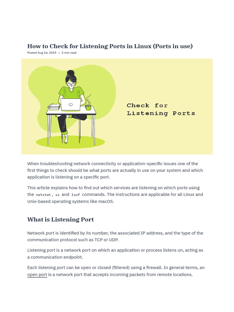 How to Check for Listening Ports in Linux (Ports in use) illustration