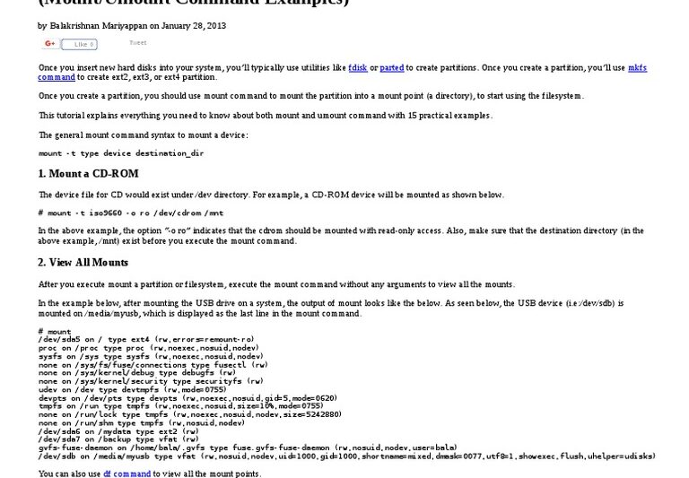 How To Mount And Unmount File Systems In Linux: A Guide