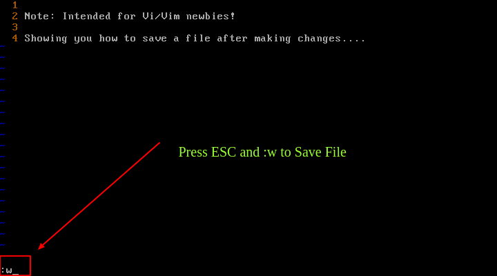How to Save a File in Vim / Vi and Quit the Editor example