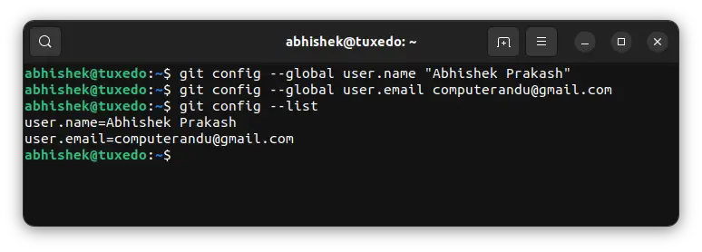 How to Set Git Username and Email example