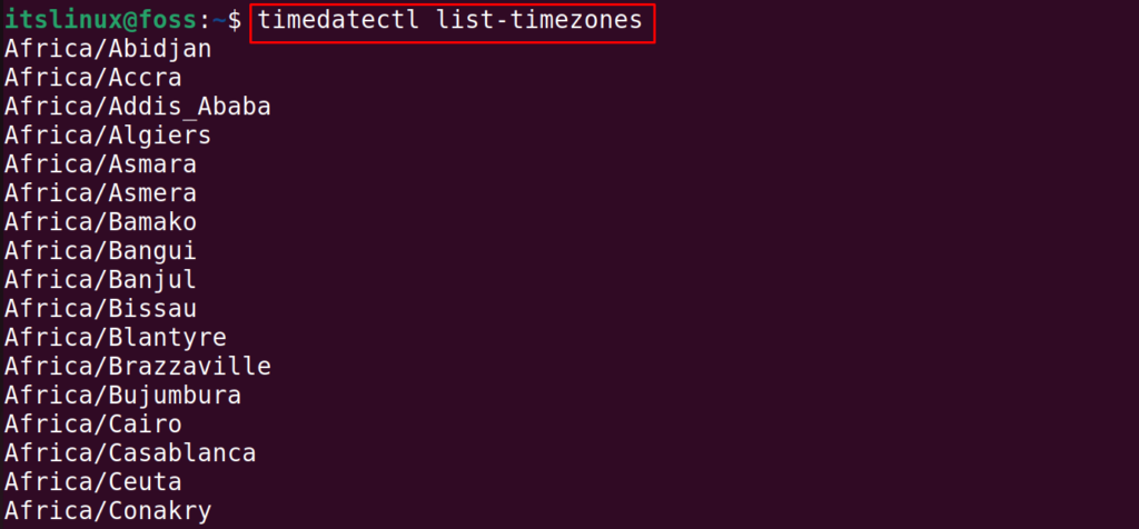 How to Set or Change the Time Zone in Linux example
