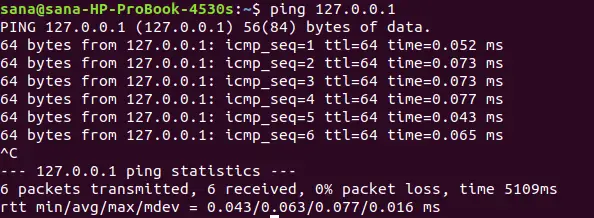Ping Command in Linux example