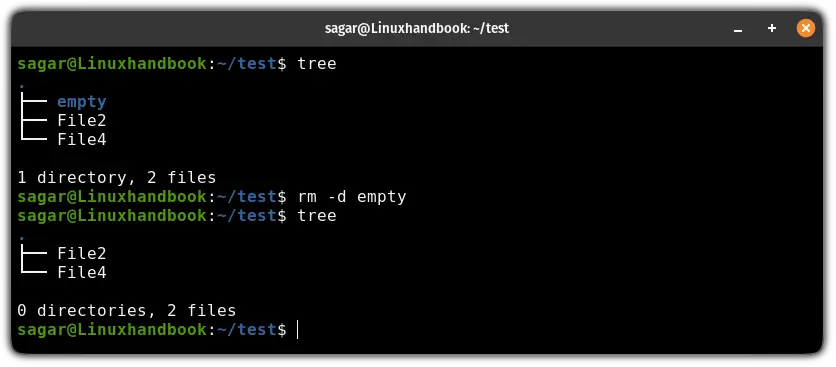 Rm Command in Linux example
