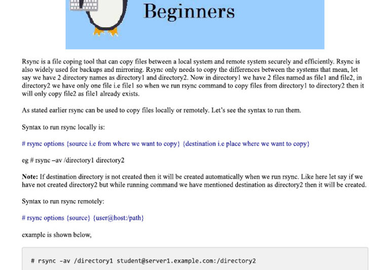 Rsync Command In Linux With Examples: Your Quick Guide