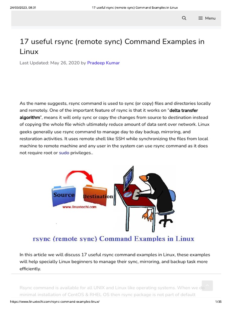 Rsync Command in Linux with Examples example