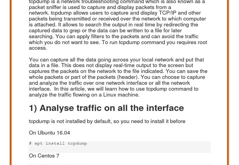 Tcpdump Command in Linux illustration