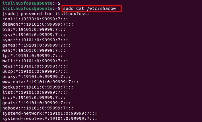 Understanding the /etc/shadow File example