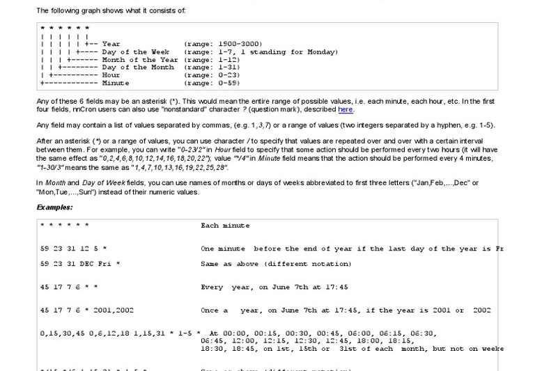 scheduled cron format illustration