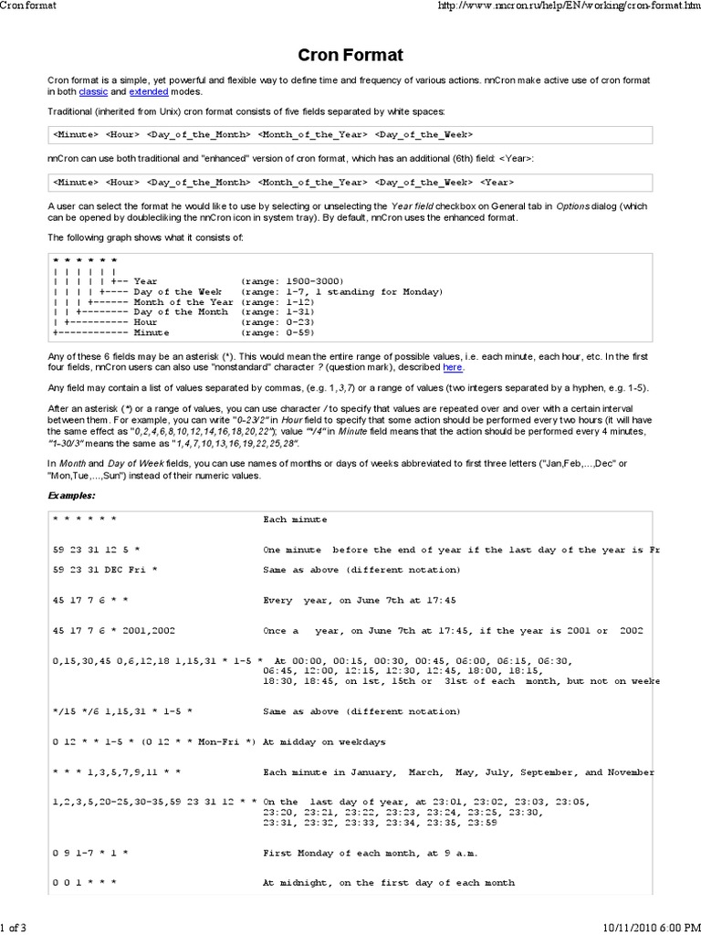 scheduled cron format illustration